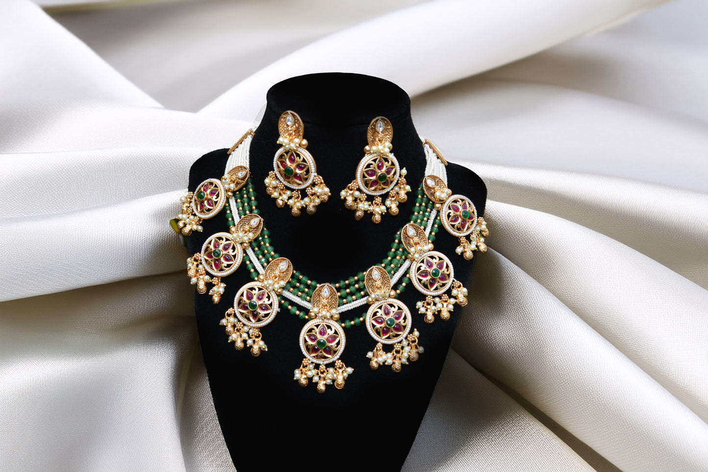 Green Ruby Indian traditional necklace