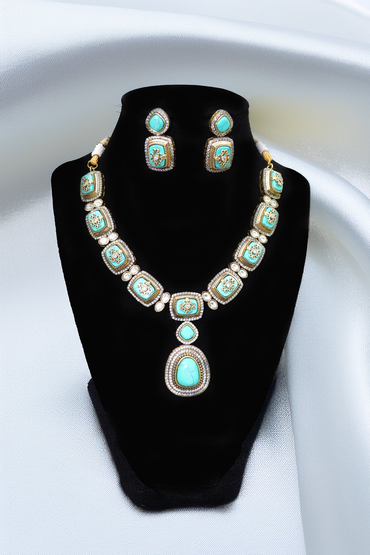 Teal Indian Contemporary Necklace