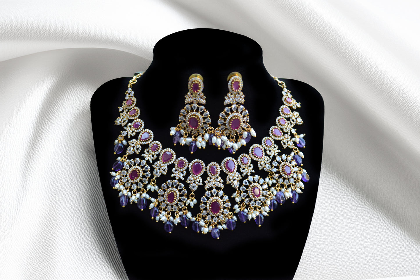 Temple Jewelry with Purple and Ruby Stones