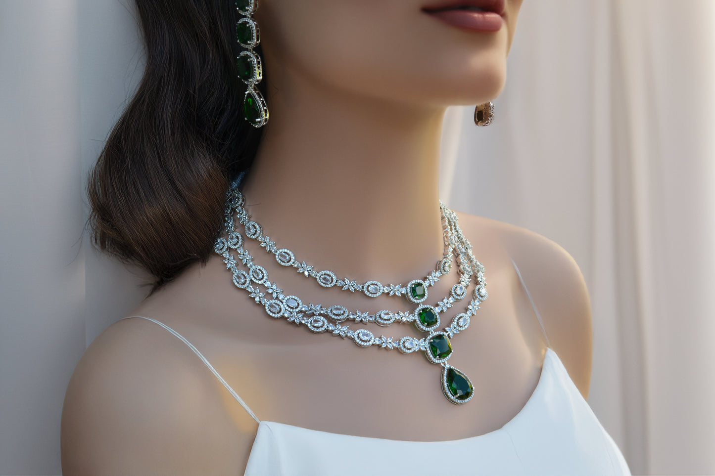 Emerald Green A.D Necklace