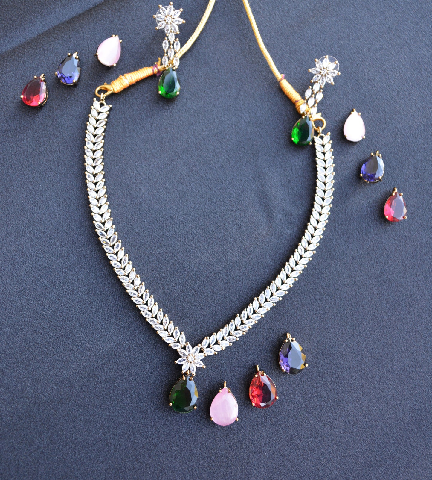 Interchangeable Stone A.D Necklace