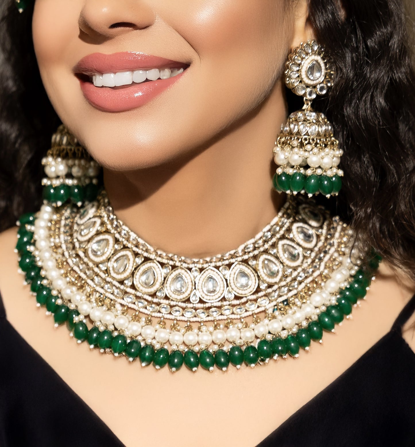 Green Bridal Kundan Necklace