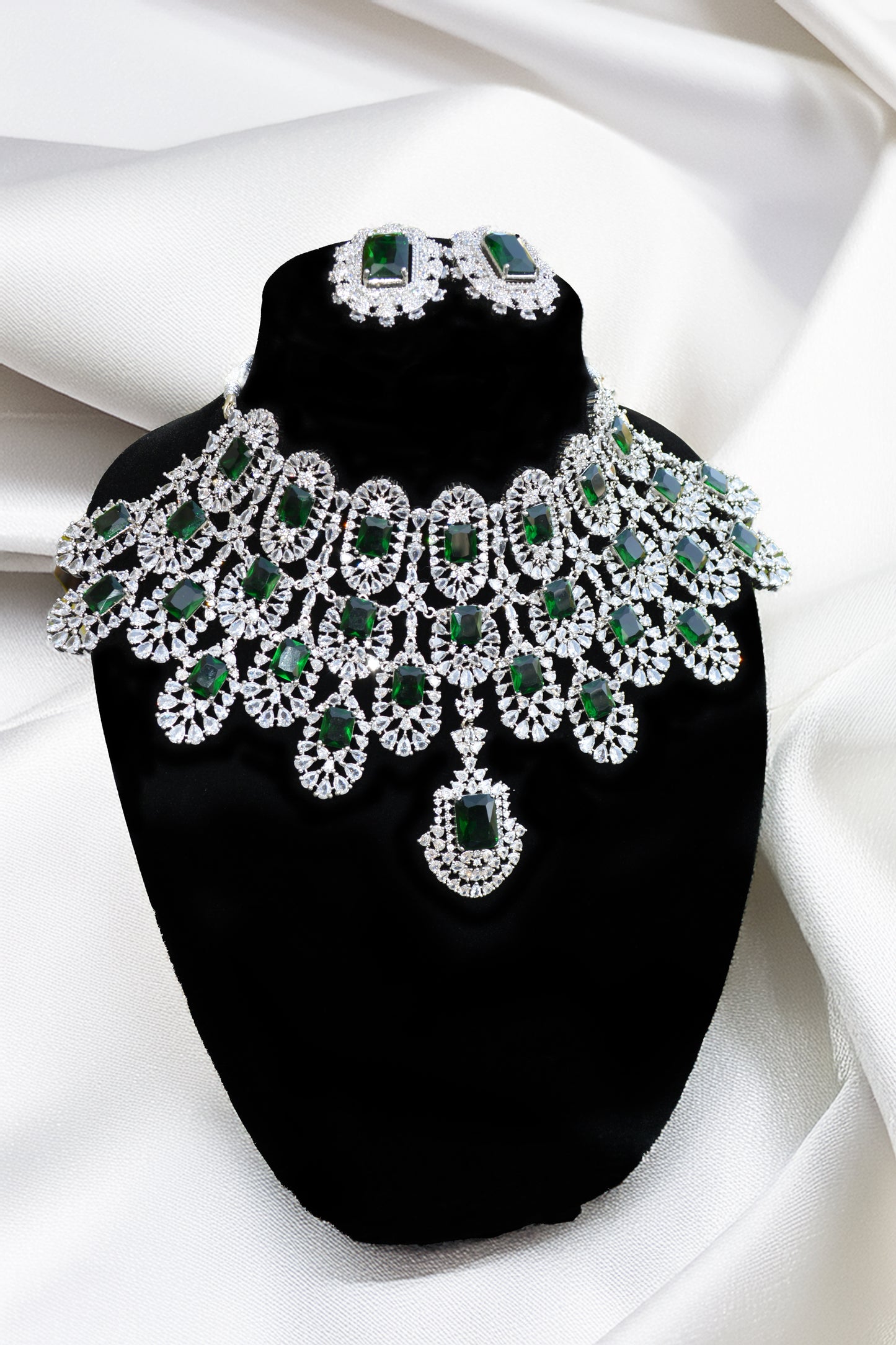 Emerald Green A.D Bridal Necklace
