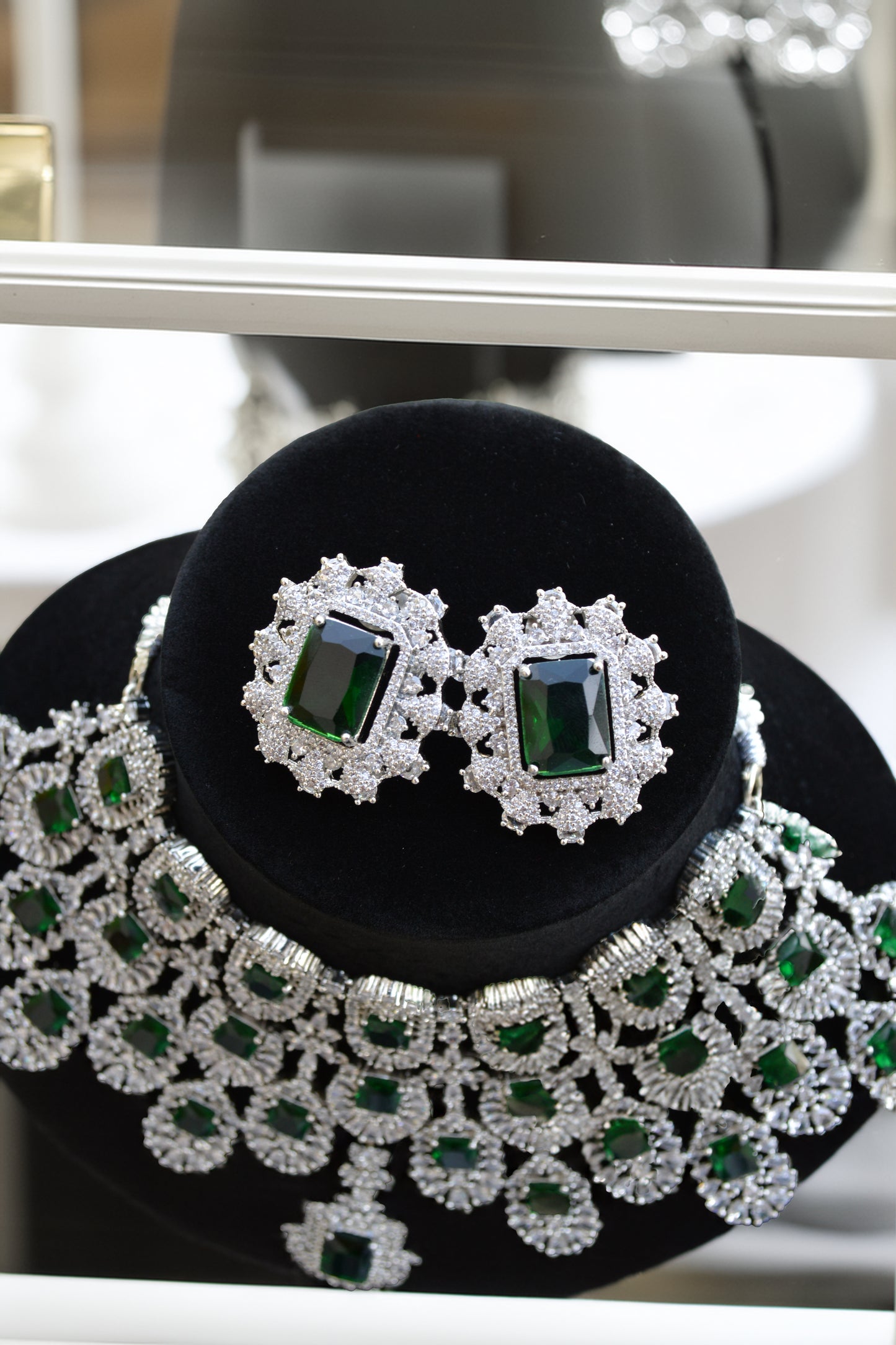 Emerald Green A.D Bridal Necklace