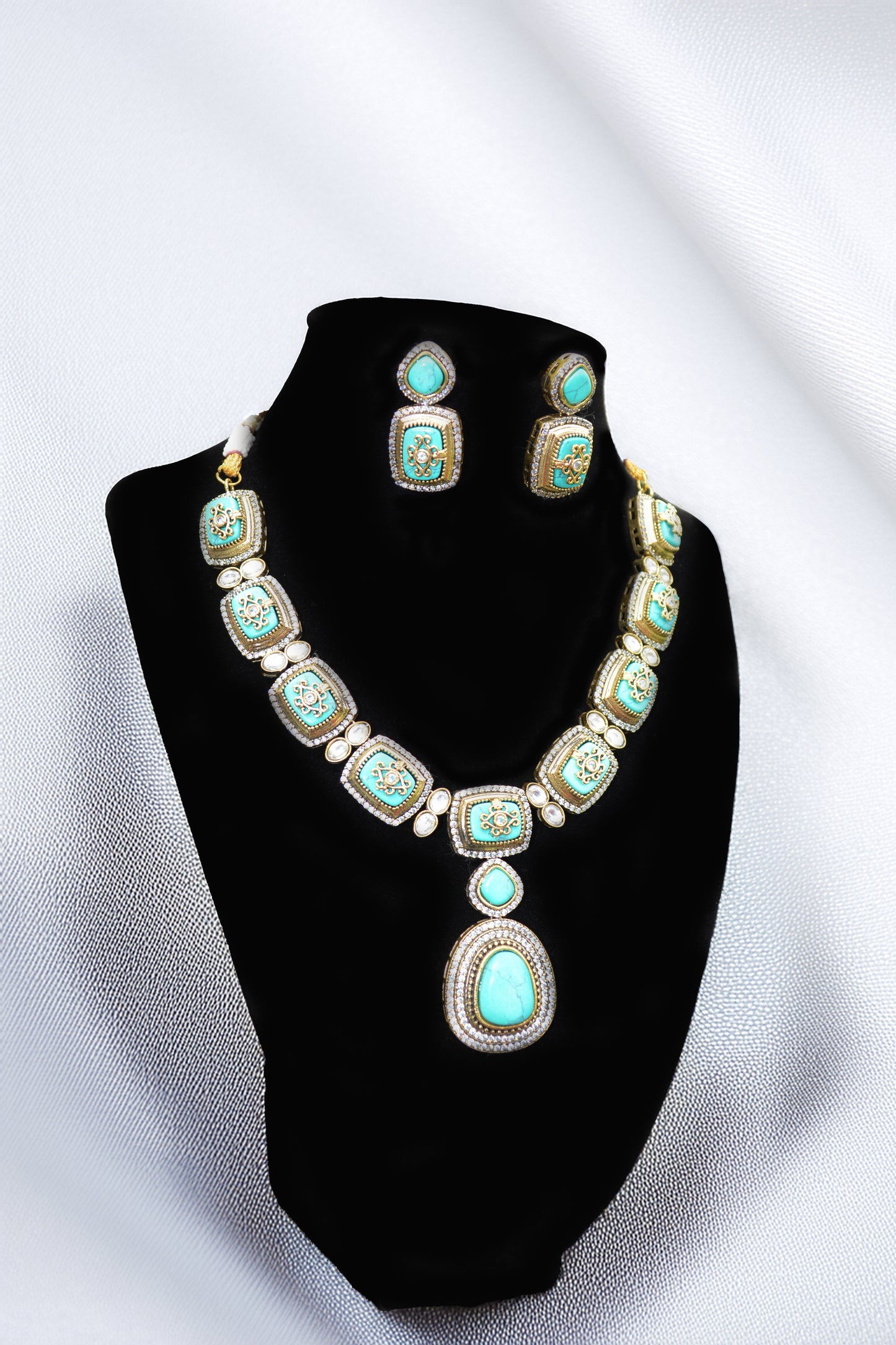 Teal Indian Contemporary Necklace