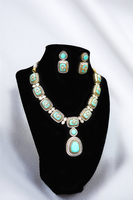 Teal Indian Contemporary Necklace
