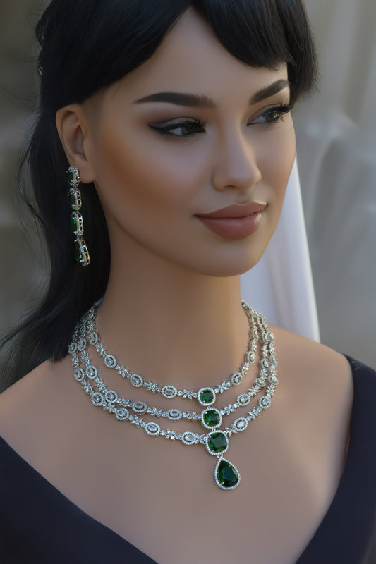 Emerald Green A.D Necklace