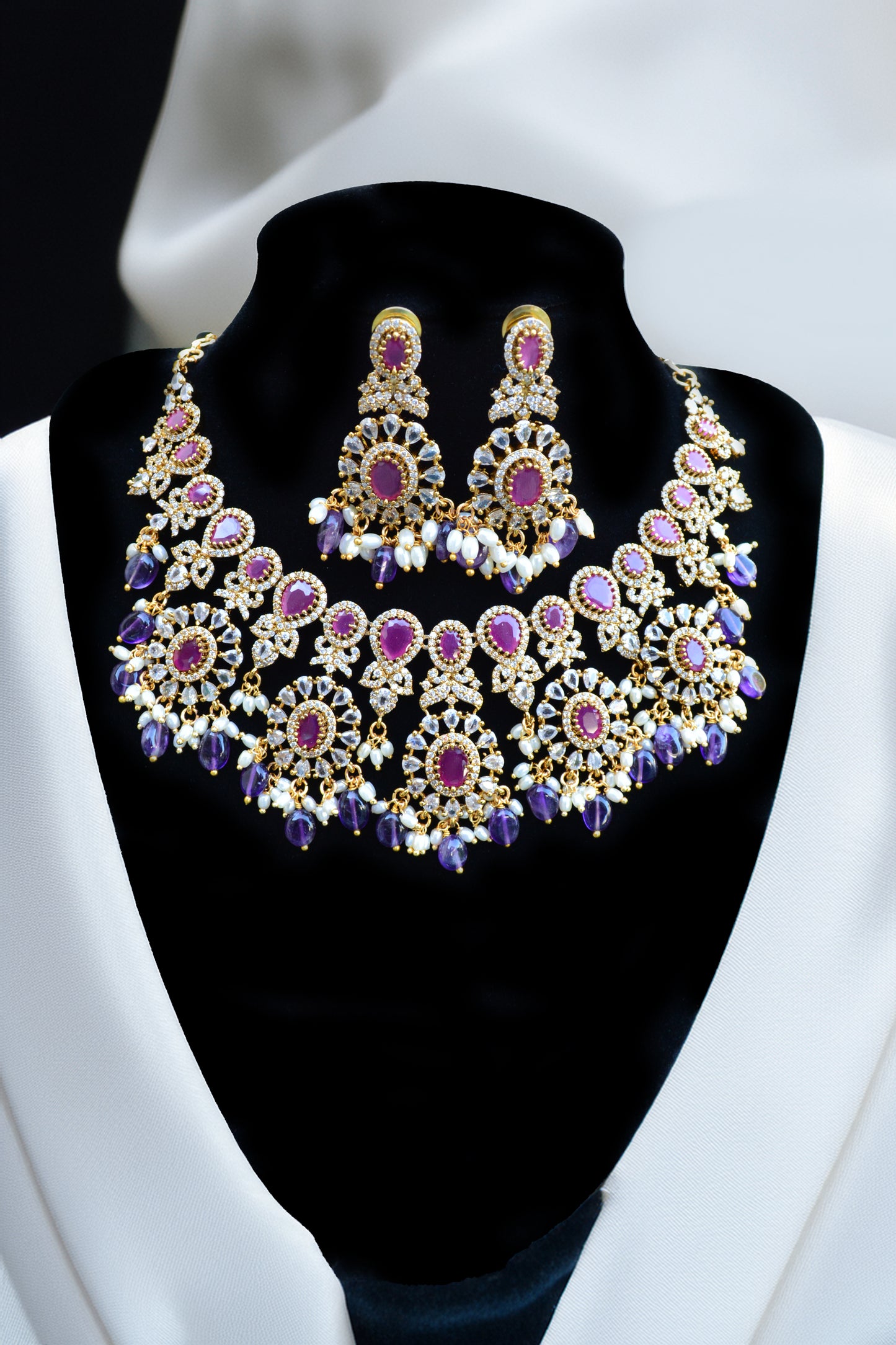 Temple Jewelry with Purple and Ruby Stones