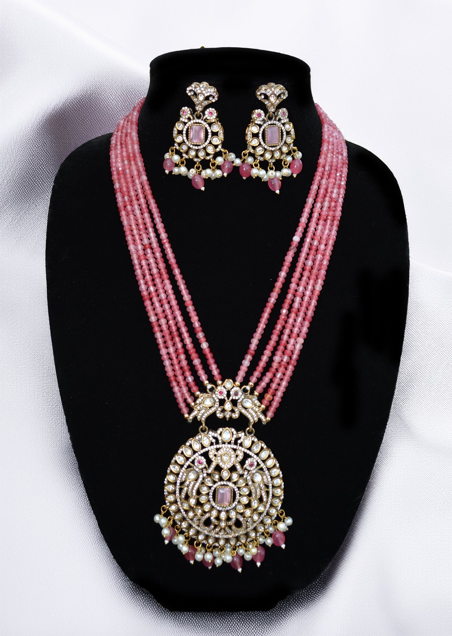 Coral Pink long necklace