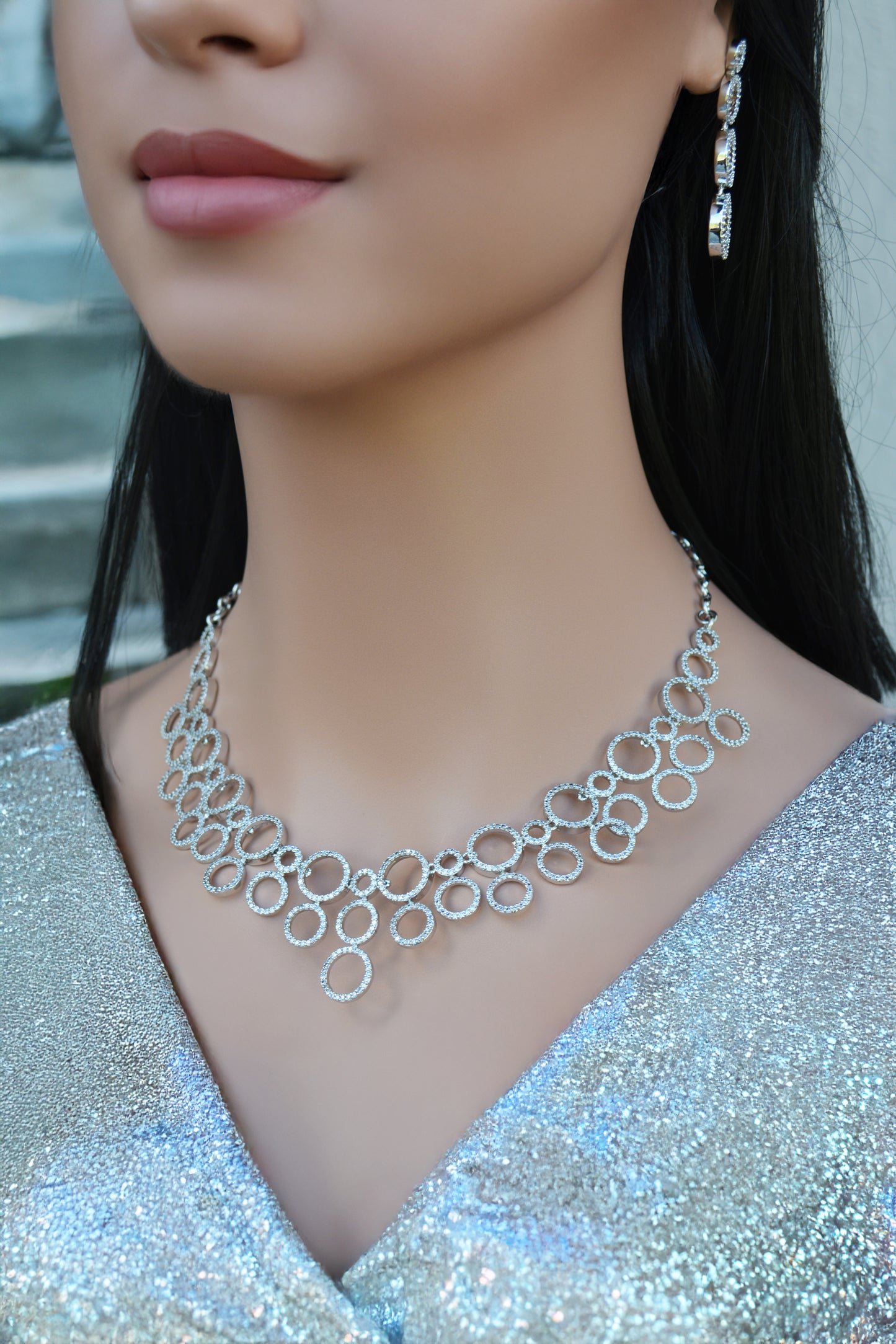 Clear Stone A.D Necklace