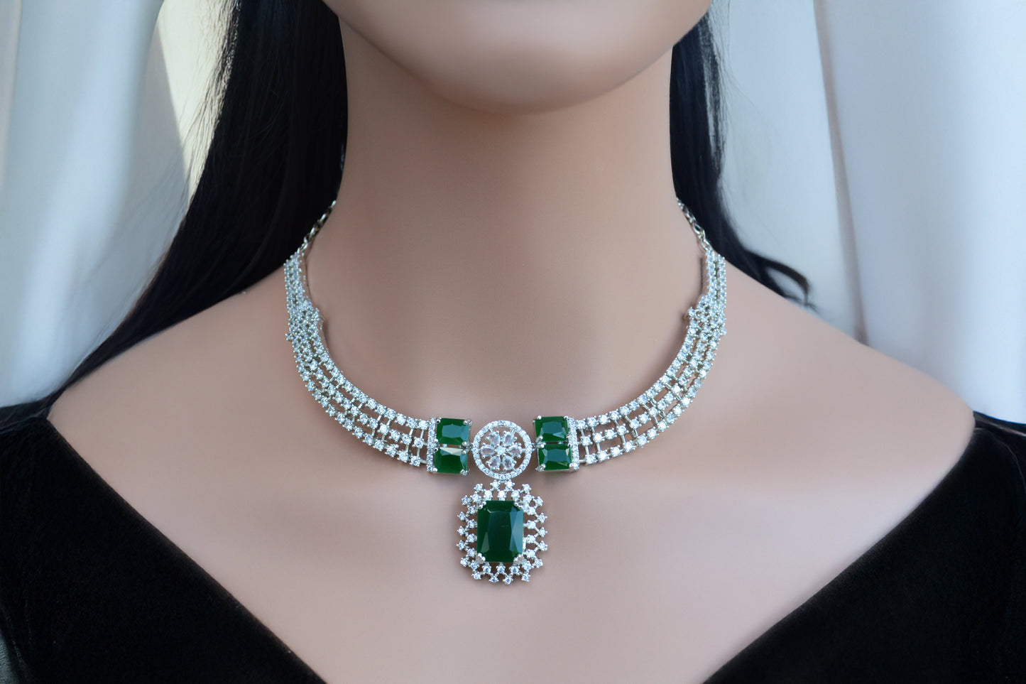 A.D Necklace with Matching Earrings
