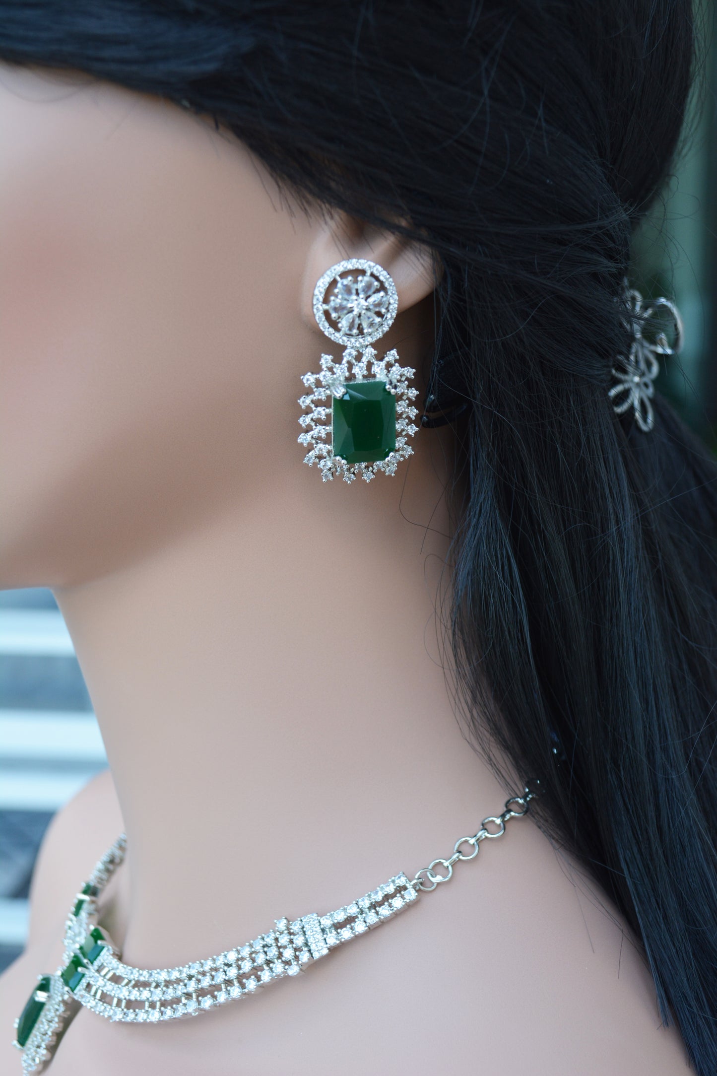 A.D Necklace with Matching Earrings