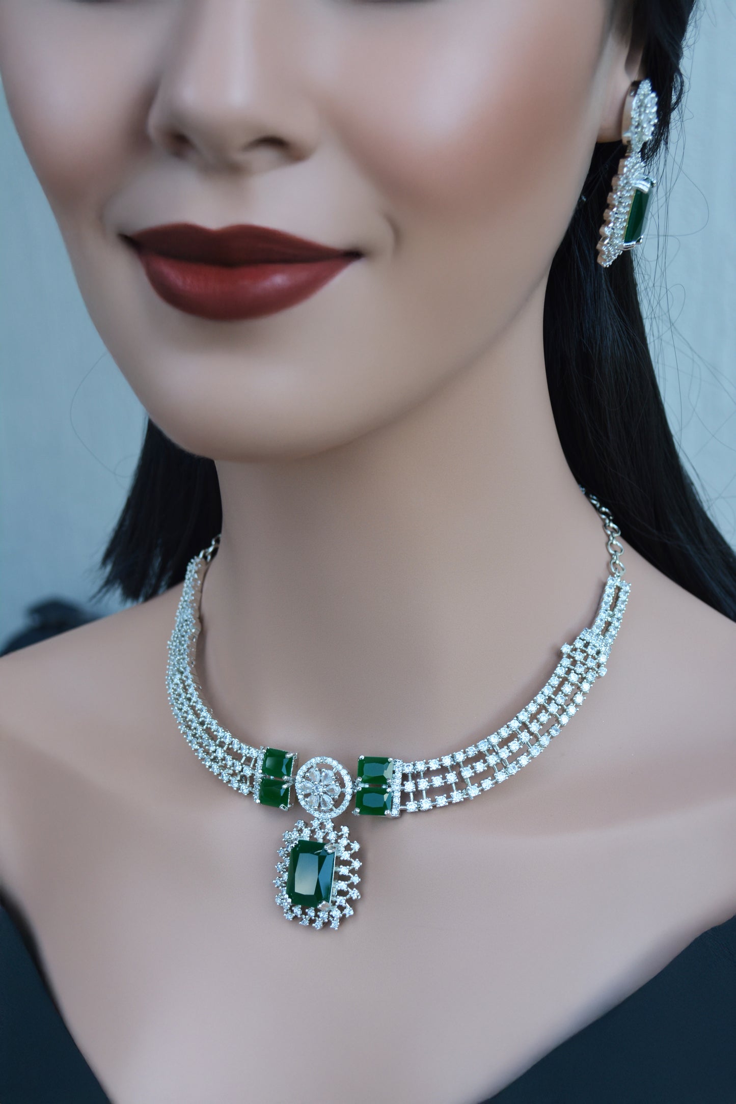 A.D Necklace with Matching Earrings