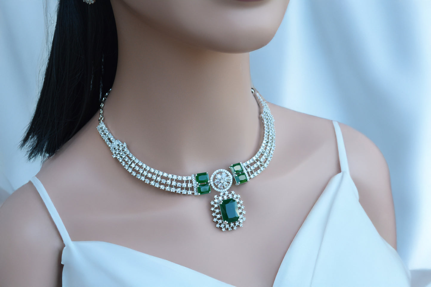 A.D Necklace with Matching Earrings