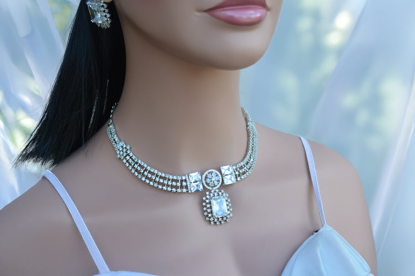 A.D Necklace with Matching Earrings