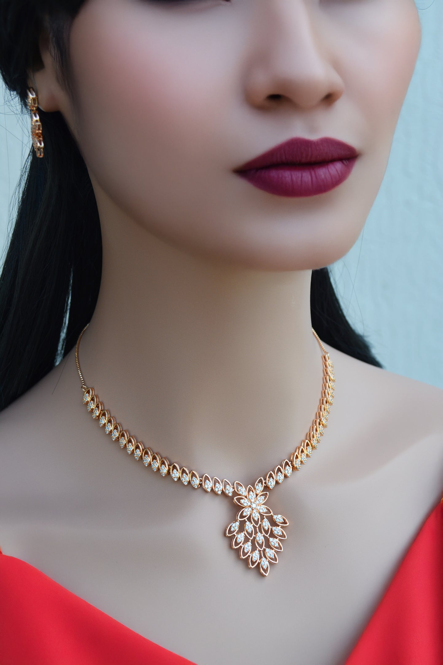 Silver AD Necklace with gold finish