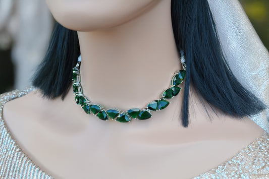 Stylish Green Stone Necklace