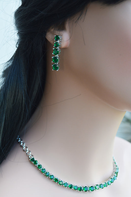 Stylish Green Stone Necklace